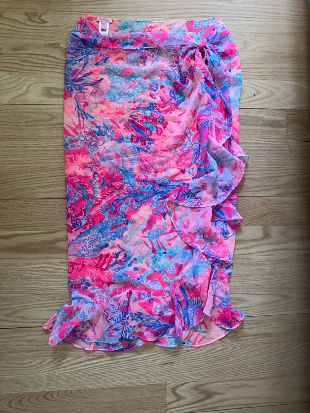 Lilly Pulitzer Pink Floral Swim Sarong Wrap